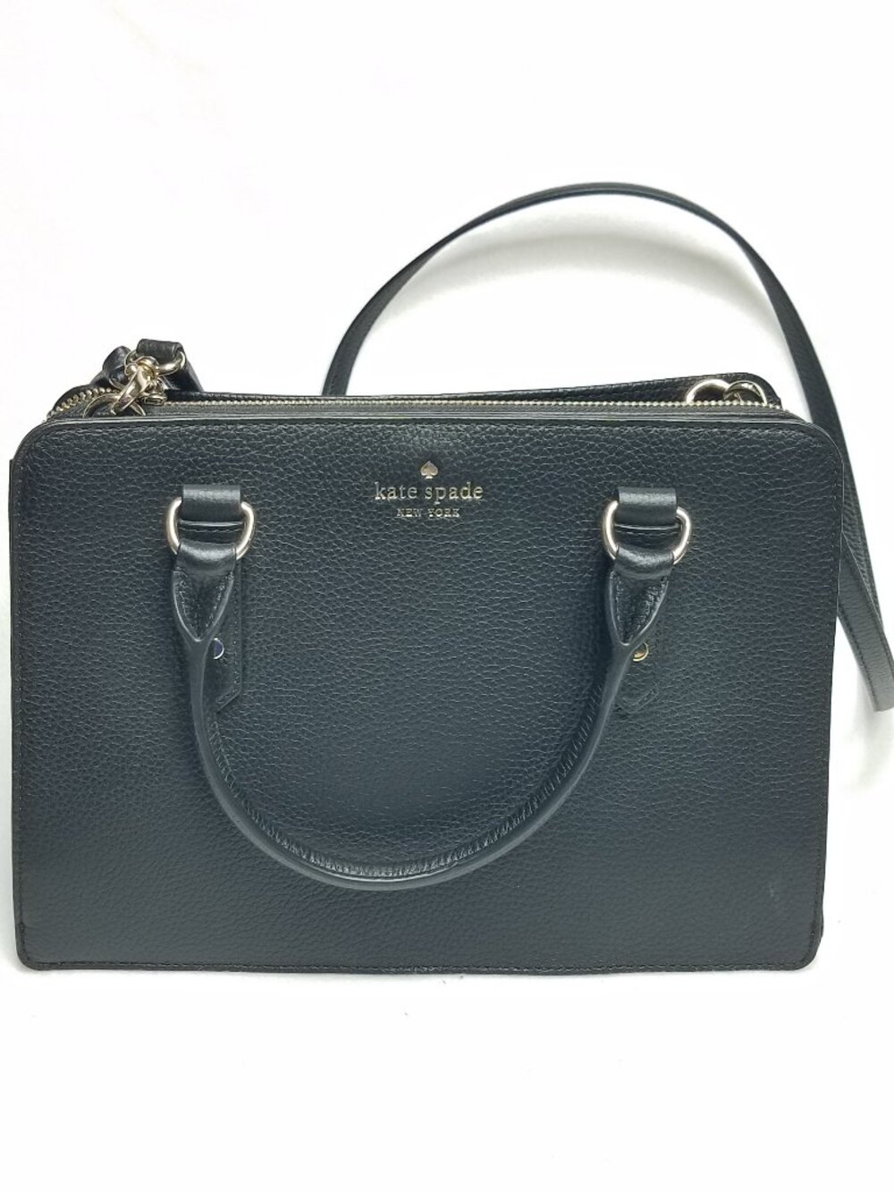 NWT Kate Spade Mulberry Street Lise Satchel Black Pebbled Leather Crossbody Bag